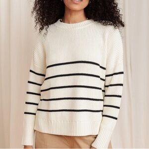 Tradlands Shelter Cotton Crewneck Sweater Birch Stripe / 3X